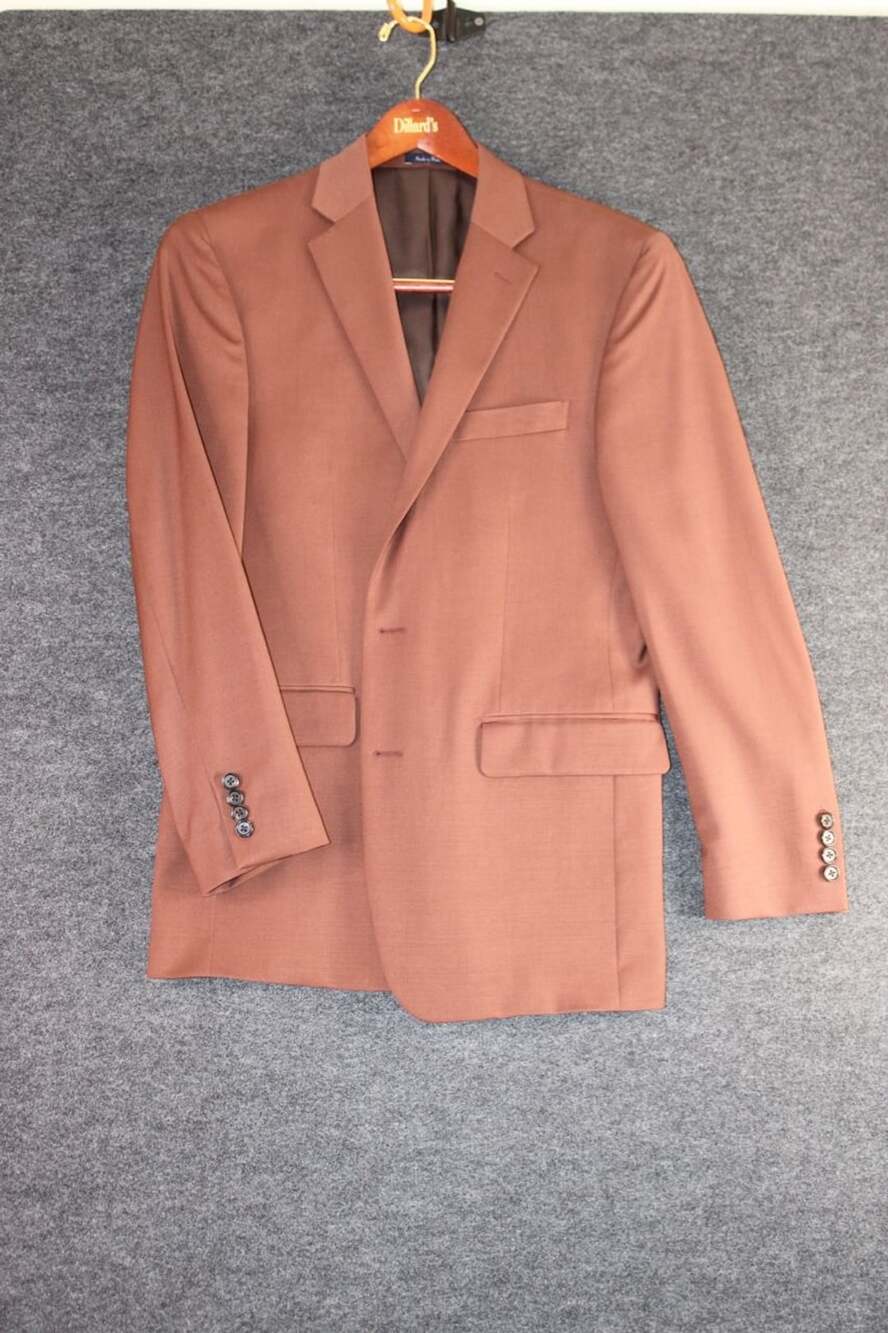 Turnbury 38R Wool Stretch Two-Button Suit Jacket Blazer in Brown